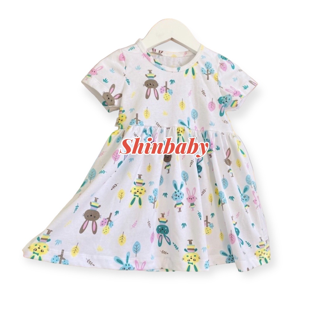 Váy đầm cộc tay cotton xuất xịn nhiều họa tiết dễ thương mềm mát mùa hè cho bé gái