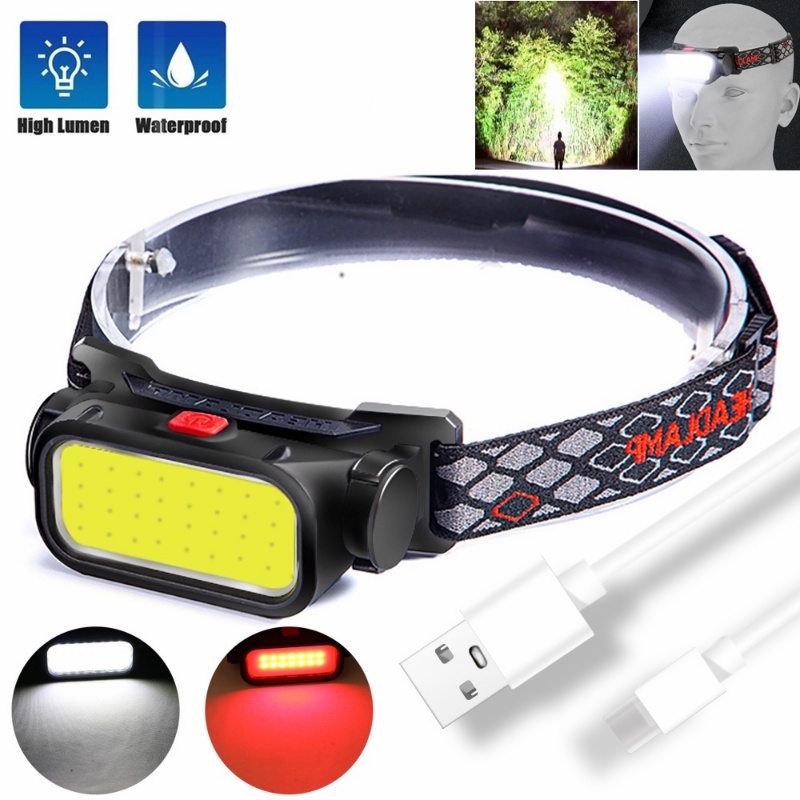 Đèn LED COB Đeo Đầu 4 Chế Độ Kèm Sạc USB Chống Thấm Nước Đa Năng Tiện Dụng Mang Theo Du Lịch Cắm Trại