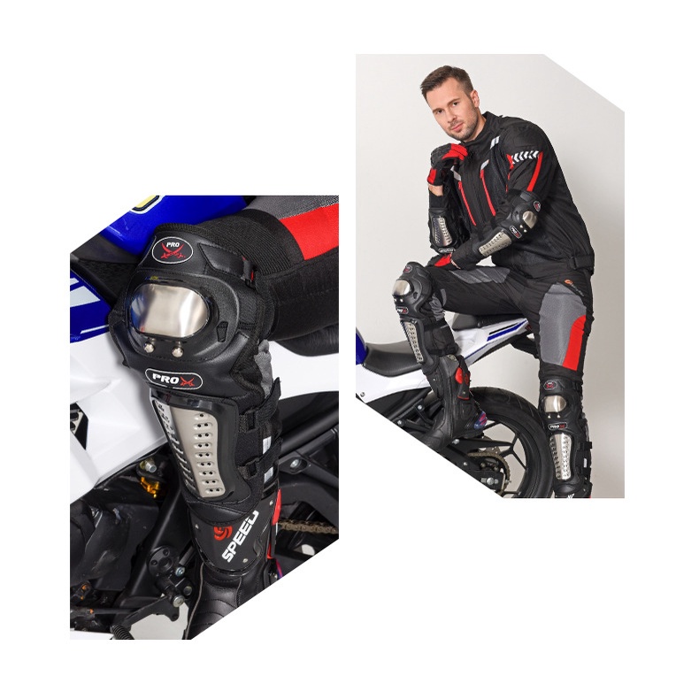 [Hàng Sẵn]  Bộ đồ bảo hộ xe máy đệm đầu gối bằng thép không gỉ vệ khuỷu tay cho đạp leo núi Motocross ATV【Spring061】