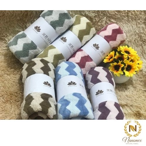 Khăn tắm lông cừu nanomex kt 70x140cm siêu mềm mịn, thấm hút nước cực nhanh, thích hợp dùng cho mọi lứa tuổi cho cả bé b