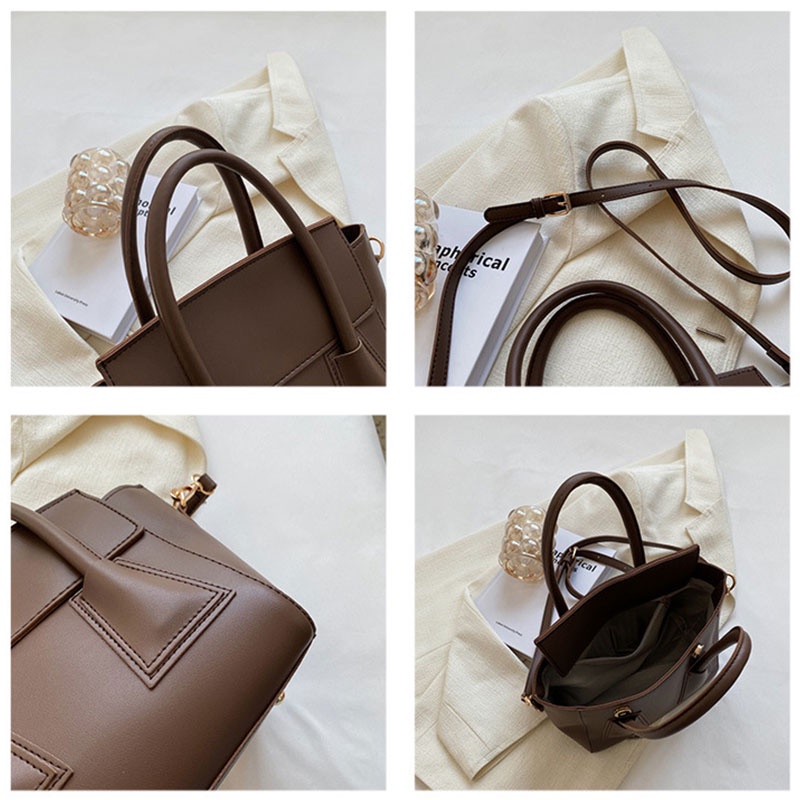 MISCHA Túi Xách Da PU Màu Trơn Phong Cách Hàn Quốc Thời Trang Cho Nữ