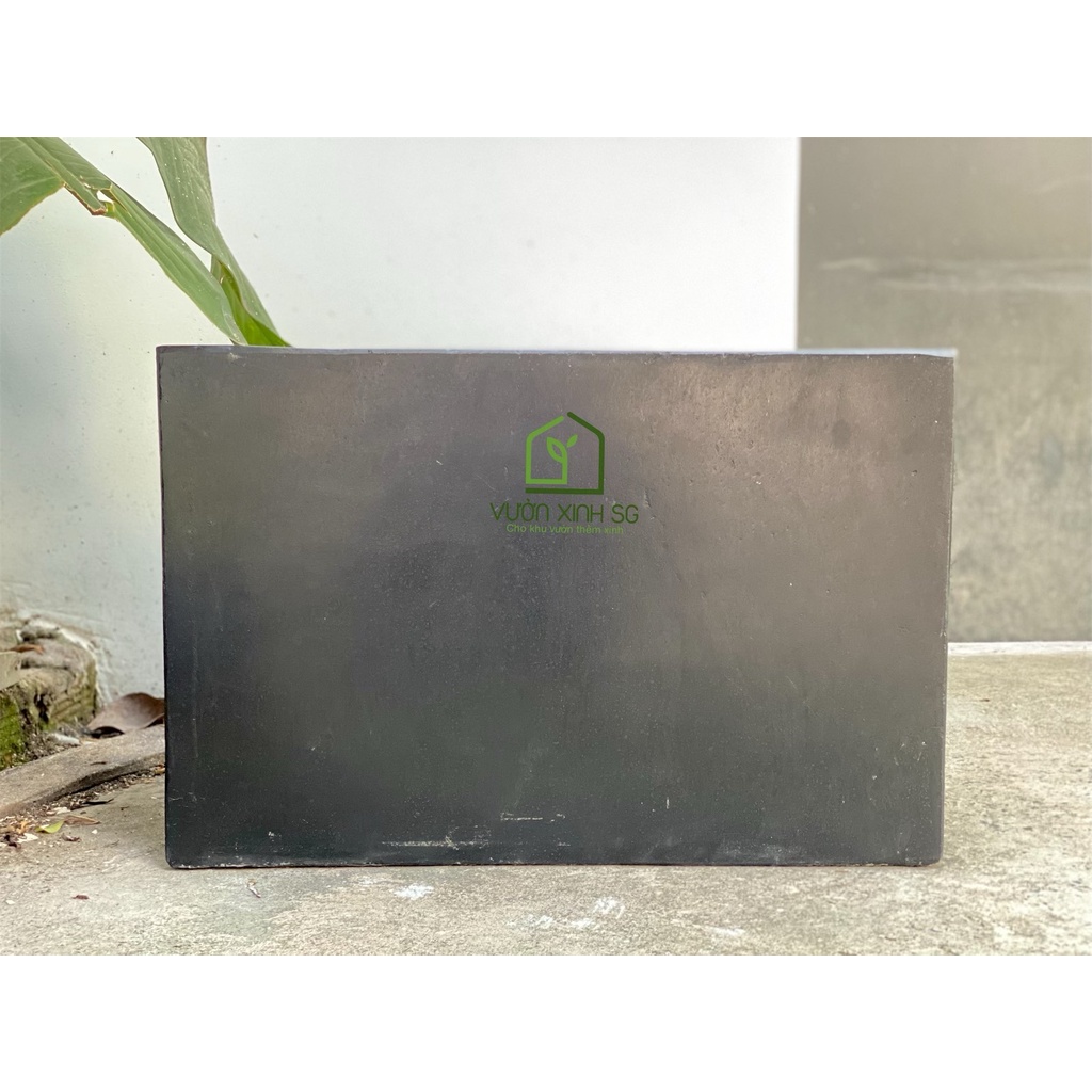 Chậu xi măng đá mài CHỮ NHẬT 30*30*60 - Đen