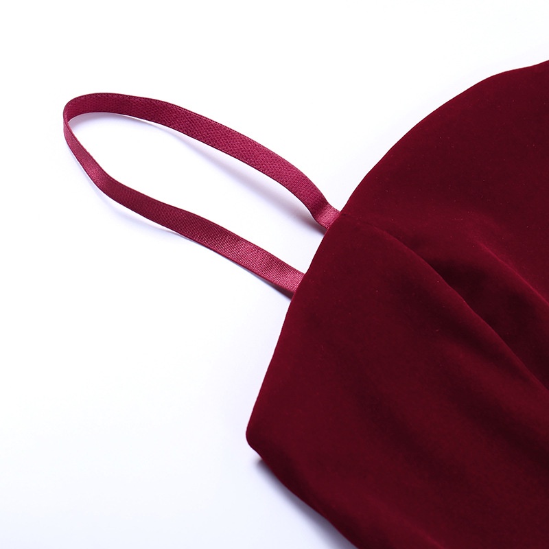 DUNEA Đầm Nhung Dáng Chữ A Họa Tiết Hoa Phối Cánh Thiên Thần Gợi Cảm Cho Nữ