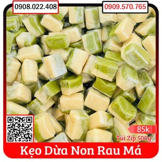 Kẹo dừa non rau má - túi 500g - đặc sản bến tre