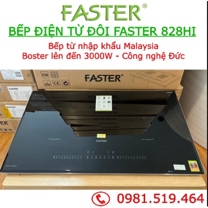 Bếp điện từ đôi Faster 828HI - Bếp nhập khẩu Malaysia - Bếp 1 từ 1 hồng ngoại - Bảo hành chính hãng 3 năm