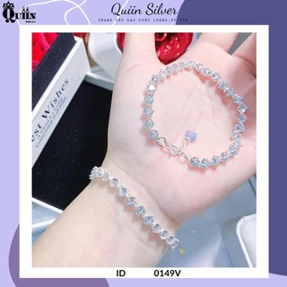 Vòng tay/lắc tay bạc ta, bạc s925 quiin - đính full đá tròn nhỏ dành cho nữ 0149v