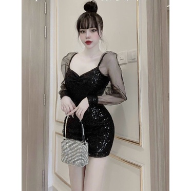 Hot hot 🔥 🔥 mẫu mới Đầm kim sa phối tay lưới đầm dự tiệc dạo phố cao cấp đẹp 🔥 🔥