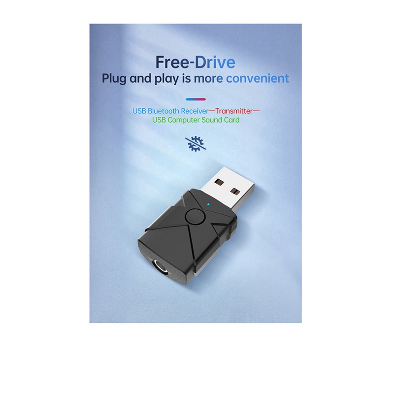 Usb Bluetooth 5.2 Nhận Tín Hiệu Âm Thanh Aux Giắc Cắm 3.5mm Dùng Cho TV / Xe Hơi