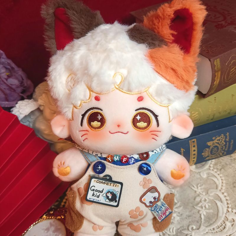 Búp Bê Vải Cotton 20CM Hình Chú Mèo May Mắn Dễ Thương