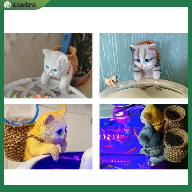 Phụ Kiện Trang Trí Bể Cá Hình Mèo Đeo Ba Lô Dễ Thương Sáng Tạo