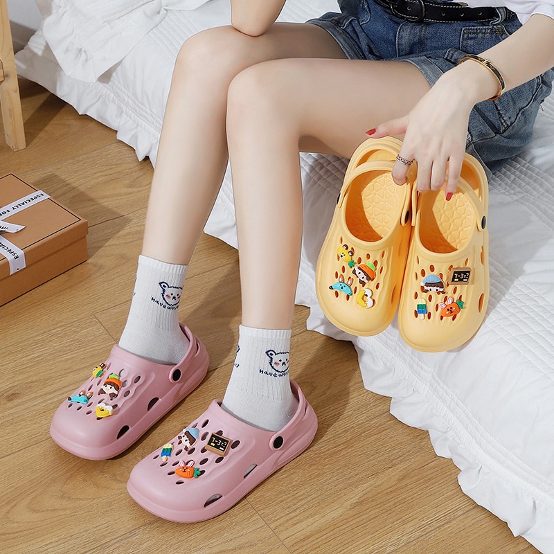 JN Studio  Dép sandal nữ đế bằng Chất Liệu EVA Siêu êm New 2023 Chic Thoải mái Korean Style High quality B21H02D 36Z230909