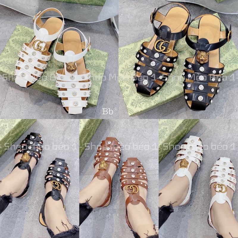 Sandal gc giọ viền đá đế bệt fullbox