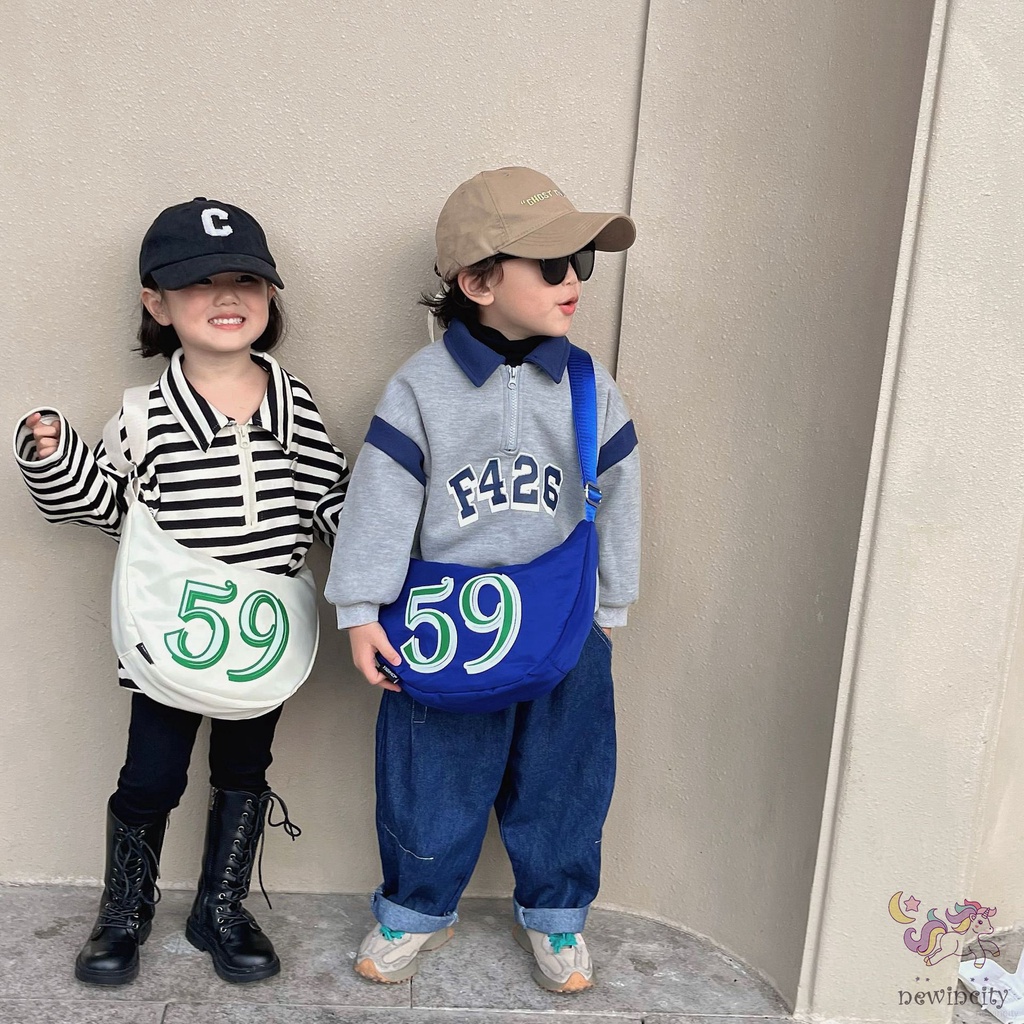 Túi Đeo Chéo Cỡ Lớn Siêu Nhẹ In Chữ Thời Trang Hàn Quốc Cho Bé