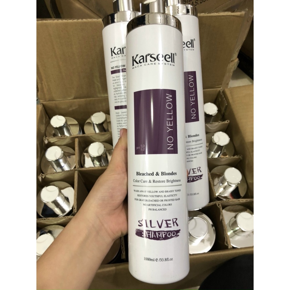 Dầu gội tím KARSEELL dầu gội tím khử vàng và giữ màu dành cho tóc tẩy nhuộm màu thời trang Chính Hãng