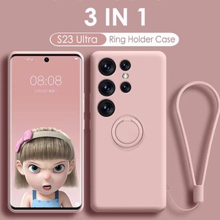 Ốp Điện Thoại Silicon Mềm Chống Sốc Tích Hợp Nhẫn Giữ Và Đế Hít Nam Châm Cho Samsung Galaxy S23 Ultra S23 Plus