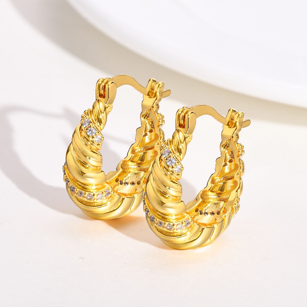 Vnox Khuyên Tai Đính Đá Zircon Trắng Sang Trọng Cho Nữ