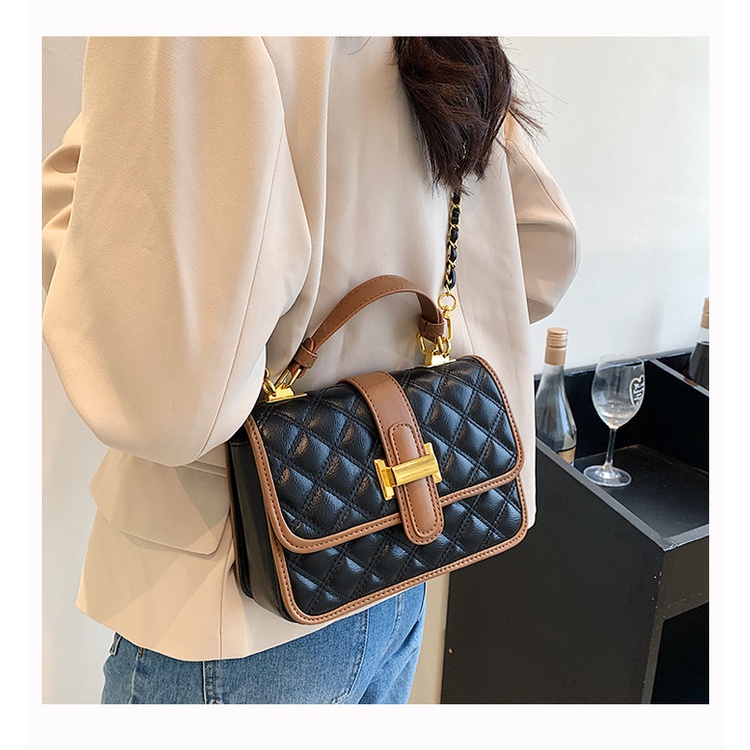 Túi xách nữ đeo chéo hình vuông nhỏ gọn thích hợp đi làm đi chơi sang chảnh da PU cao cấp M18 2108