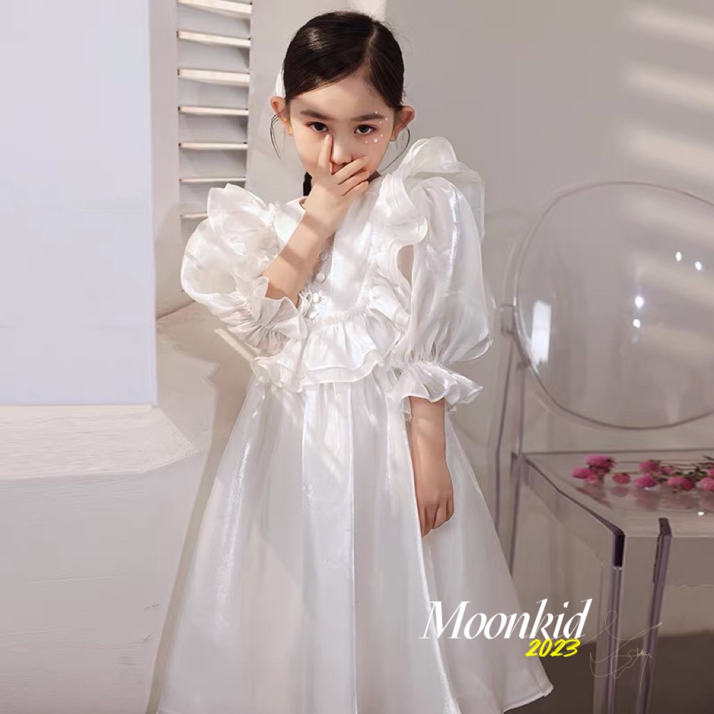 Váy đầm công chúa tơ óng cho bé gái từ 8-22kg