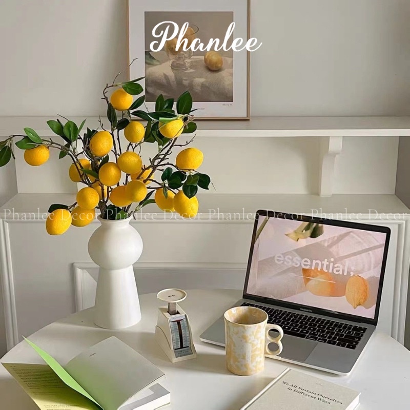 Cành chanh giả thân đốm quả vàng Phanlee decor