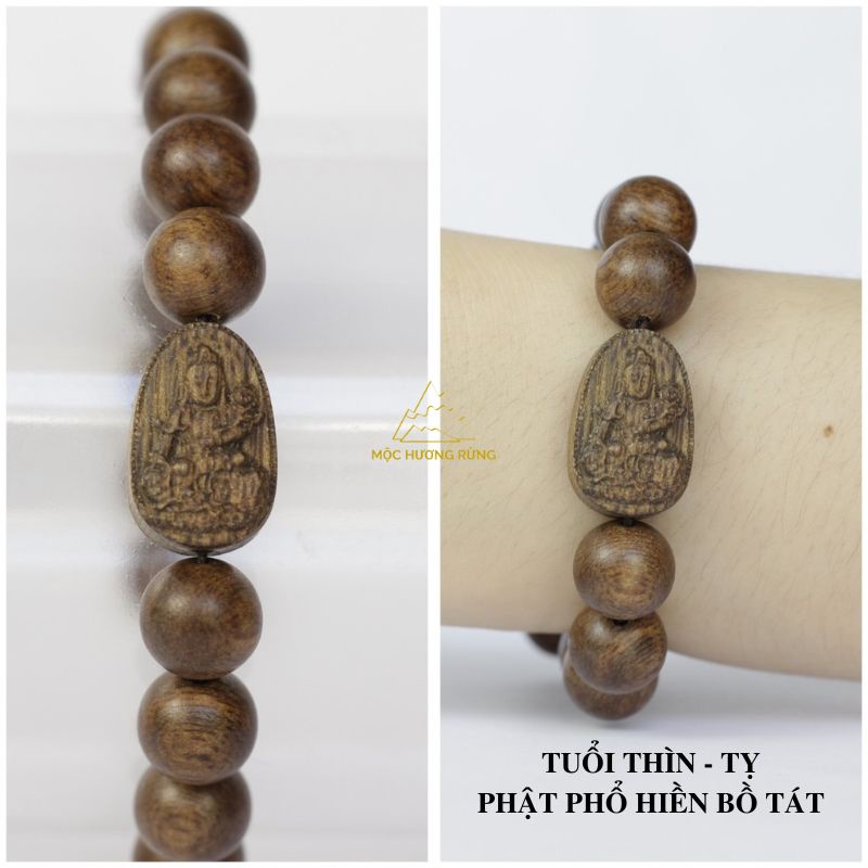 Vòng Tay Trầm Hương Mix Mặt Phật Bản Mệnh Size 8-10-12-14-16mm Cho Nam Và Nữ
