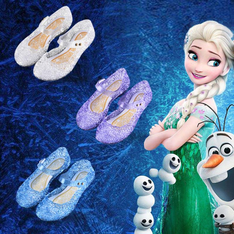 Giày Công Chúa Elsa, Giày Búp Bê Giả Pha Lê, Giày Kim Tuyến, Giày đẹp Màu Tím Cho Bé Gái Từ 2 - 9 Tuổi