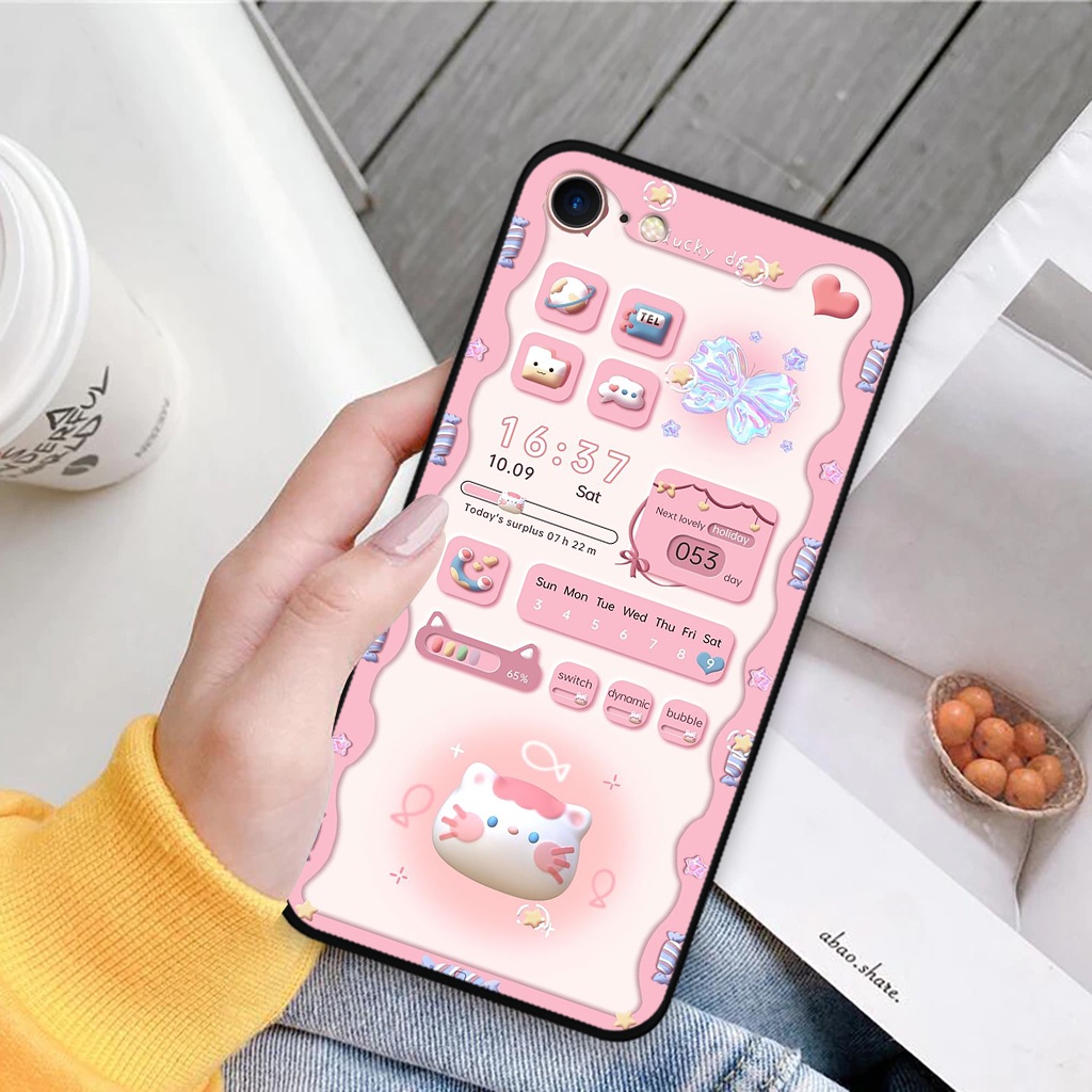 Ốp lưng Iphone 5/ 5S/ 6/ 6S/ 6 Plus/ 6s Plus/ 7/ 8/ se 2020 hoạ tiết 3D nền kẻ caro, gấu đáng yêu viền dẻo