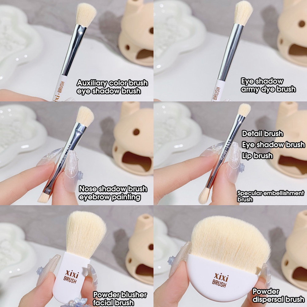 Set 6 Cọ Trang Điểm Mắt Má Hồng Lông Mềm Nhỏ Gọn Đa Năng XIXI