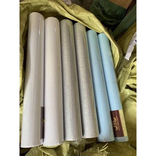 Giấy dán tường vân kim tuyến nổi màu ghi xám