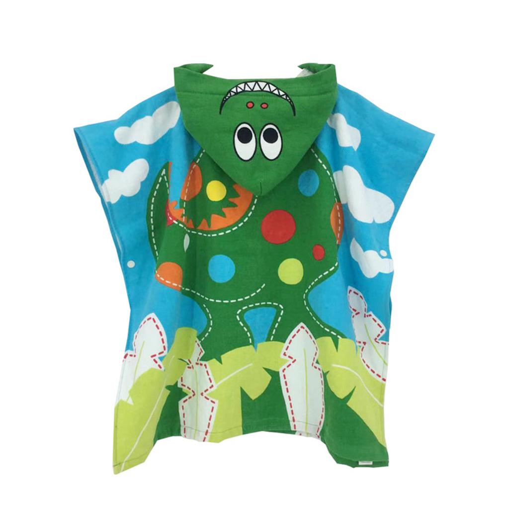 Khăn Choàng Tắm Có Mũ Trùm Vải Cotton Mềm Mại Kiểu Poncho Loại 3 Cho Bé