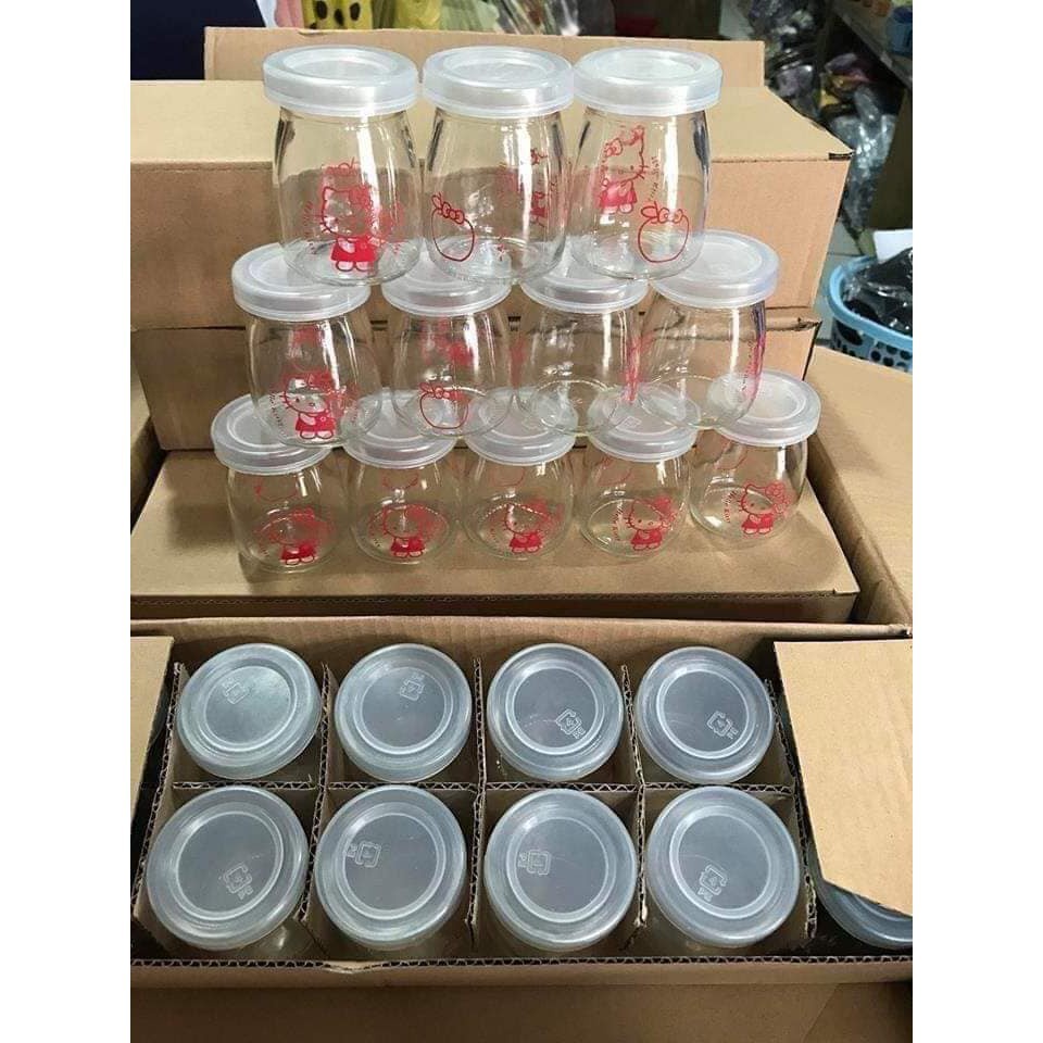 (100ml) Hũ 6 Cốc Sữa Chua,Cốc Thủy Tinh Làm Caramen,Chai Thạch,Đồ Ăn Dặm Cho Bé,Cốc Sữa Chua Nhỏ