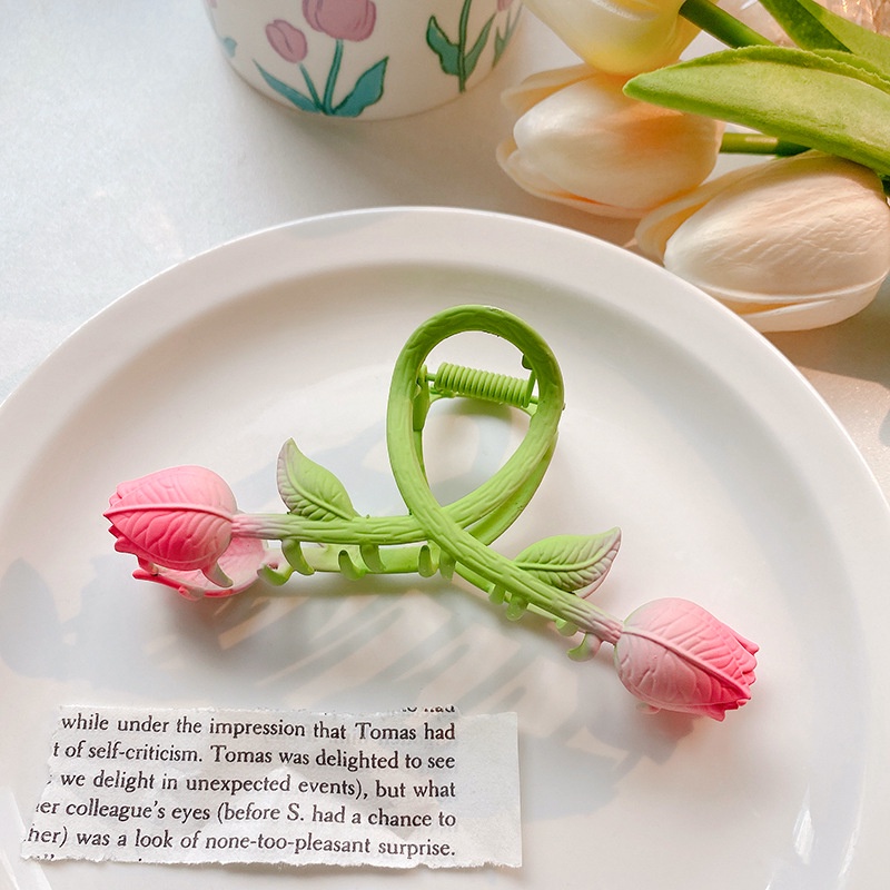 Kẹp Tóc Hình Hoa tulip / Hoa tulip / Hoa tulip Tráng Men Bằng Kim Loại Tráng Men Nhẹ Nhàng
