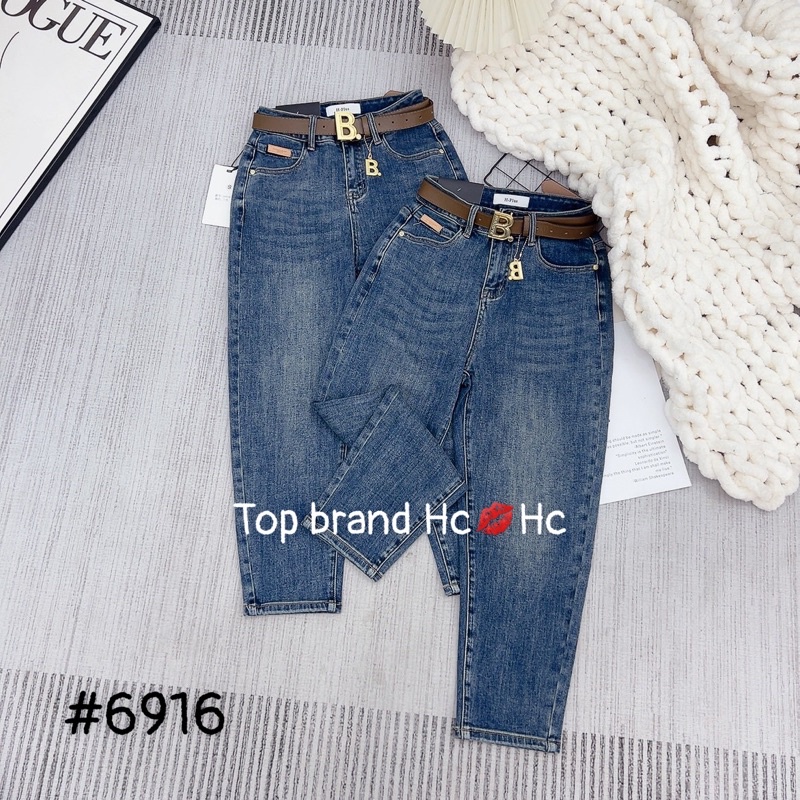 Quần jean nữ dáng baggy HPLUS kèm đai