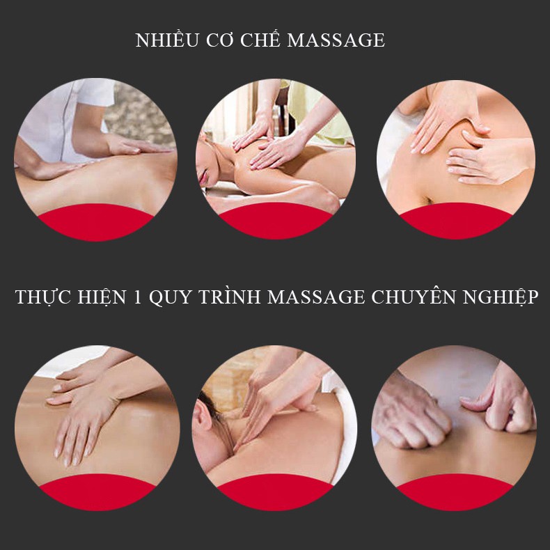 Gối massage mát-xa cổ vai gáy eo hông 20 đầu, đa năng có gồm túi khí và túi thảo dược