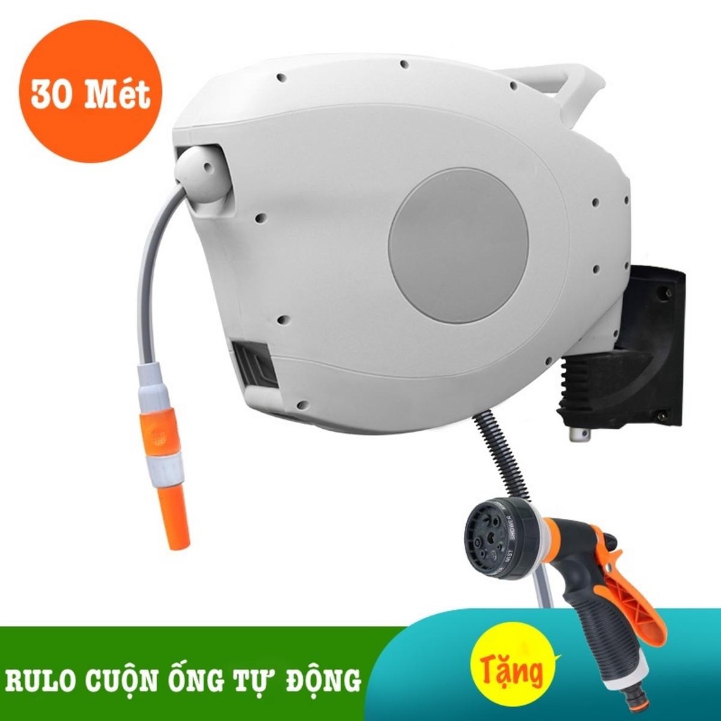 Bộ rulo cuốn dây tự thu tưới cây, rửa xe đa năng lionking HRW chiều dài từ 15m đến 30m