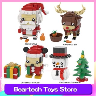 Lego Compatible Santa Claus Christmas Tree Christmas Snowman Christmas Elk Square Head Man Building Blocks Toys