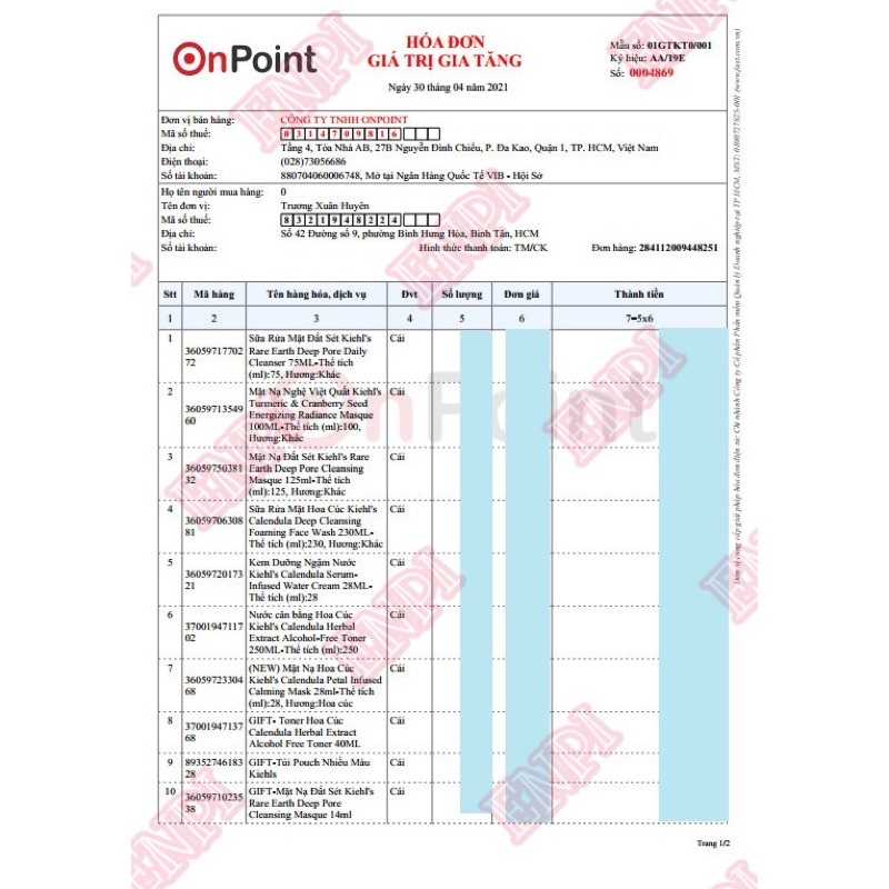 Toner hoa cúc các size