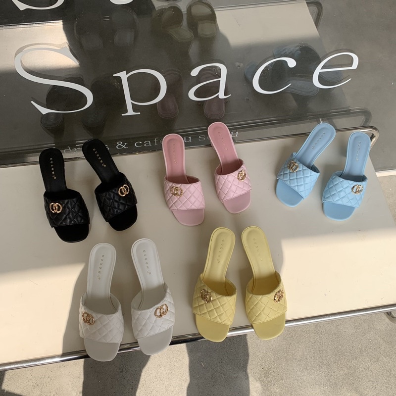 CÓ SẴN Guốc kẻ ô trám logo 💕💕VIDEO THẬT SHOP QUAY