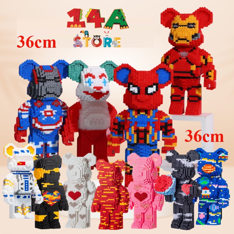 Bearbrick 36cm Lego Xếp Hình Gấu 2200 Chi Tiết