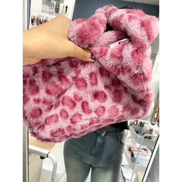 Túi xách đeo tay nữ hoạ tiết da beo báo đốm phong cách Mai Âm Nhạc nữ tính, Túi xách đeo vai nữ thời trang da beo