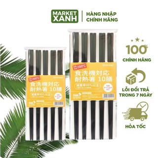 Đũa shikisai kháng khuẩn , chống trơn, chịu nhiệt, chống nấm mốc chính hãng nhật bản có tem chống giả set 10 đôi