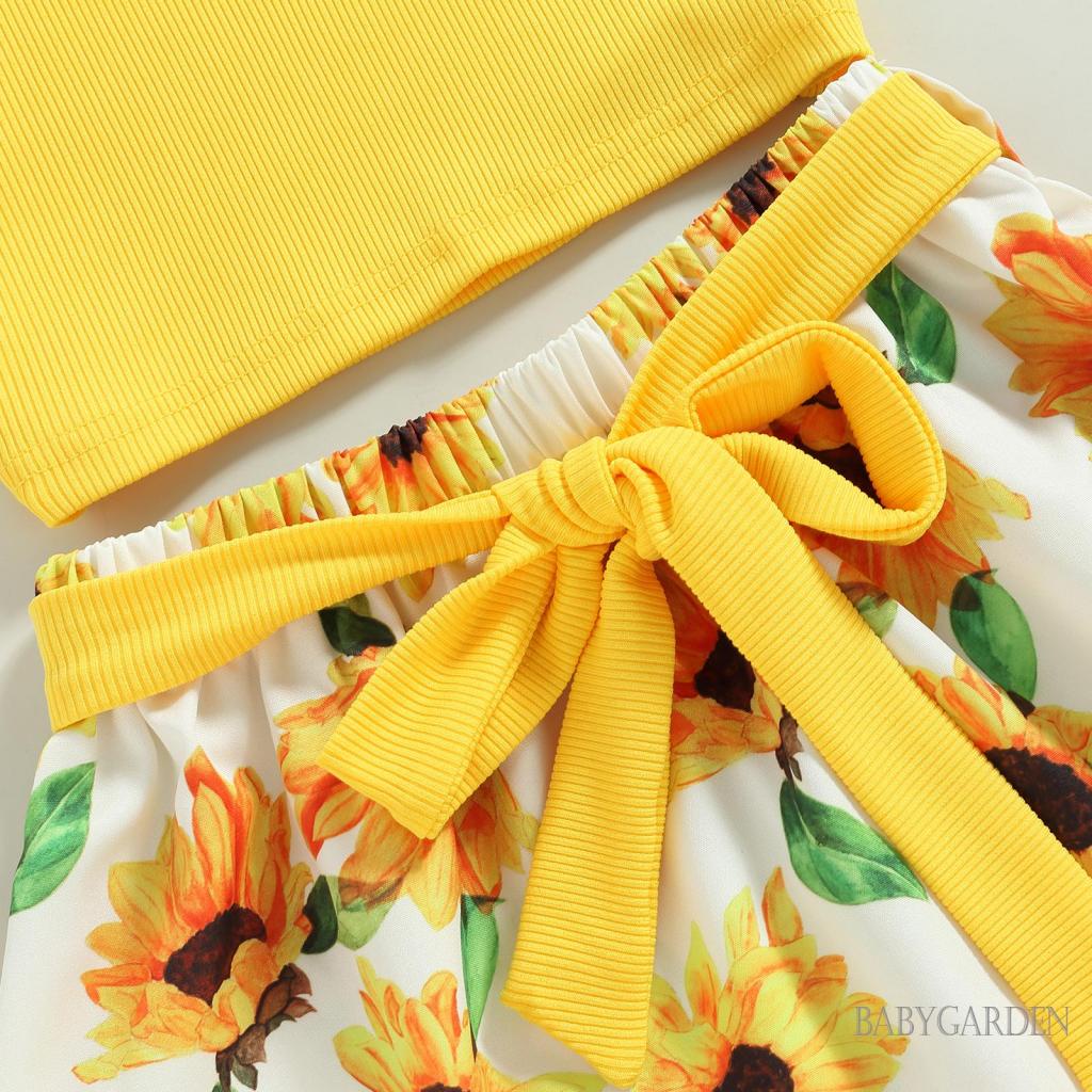 Bộ Áo Dệt Kim Sát Nách + Chân Váy Hoa Chữ A Cho Bé Gái 2-7 Tuổi