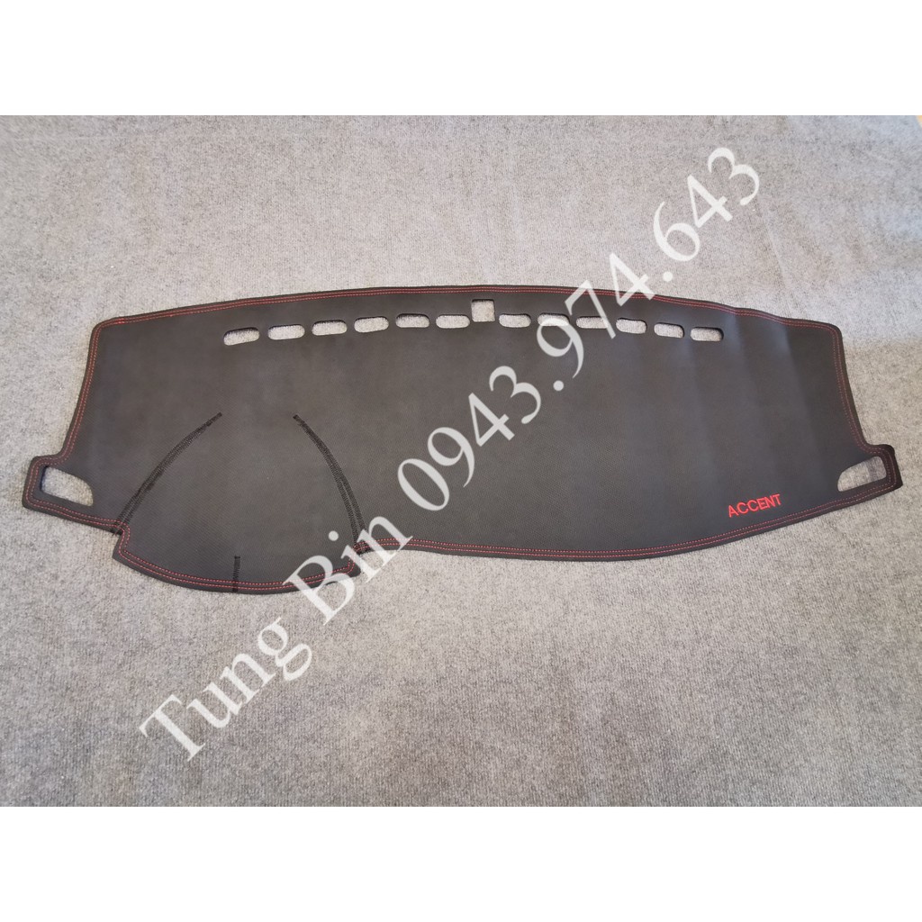 Thảm Taplo Da vân Carbon cao cấp xe HYUNDAI: Accent, Tucson, I10, Elantra, Kona.