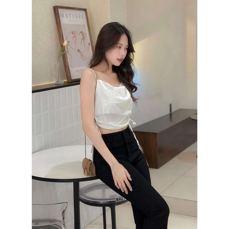 [RÁCH STORE] Áo Kiểu - 1566 - 2 Dây - Khoét Rút Eo