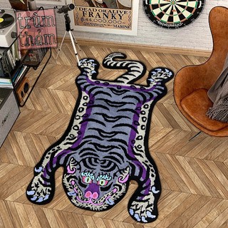 Thảm Trang Trí Tiger Hổ Rug Hổ Tím phong thủy vintage Decor Phòng Ngủ Phòng Khách Văn Phòng