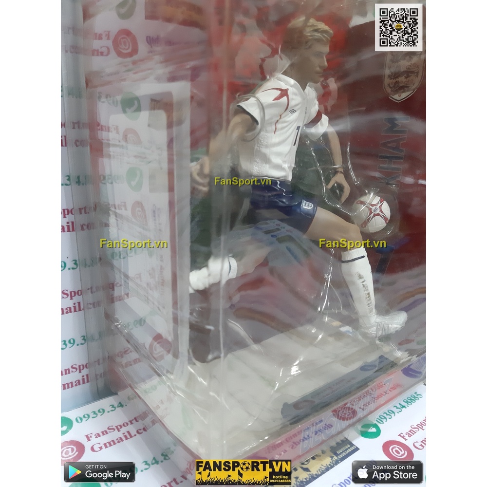 Tượng cầu thủ bóng đá David Beckham 7 England 2005 2006 2007 home white FT Champs 4-4-2