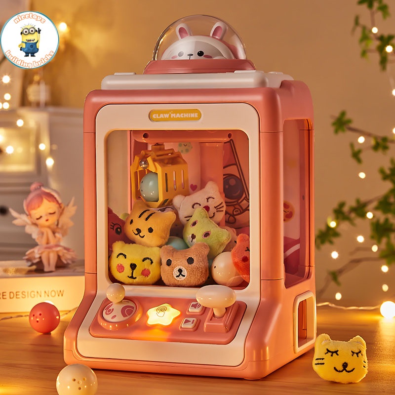 Máy Gắp Thú Bông Mini Dành Cho Bé Kích Thước Lớn Có Nhạc , Đèn Bắt Mắt Kèm Theo Xu , Bóng , Gấu Cho Trẻ Thoả Sức Đam Mê