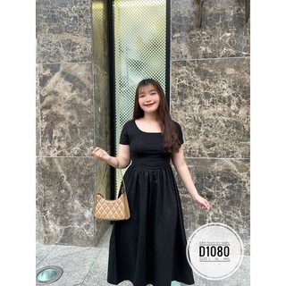 BIGSIZE Đầm thun tay ngắn D1080
