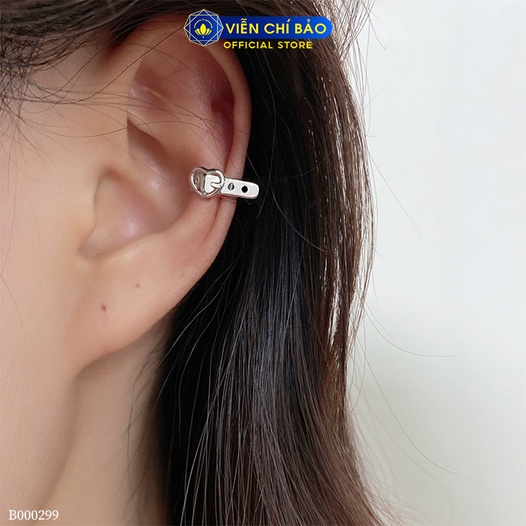 Bông tai kẹp vành họa tiết dây lưng chất liệu bạc Thái 925 thời trang phụ kiện trang sức Viễn Chí Bảo B000299