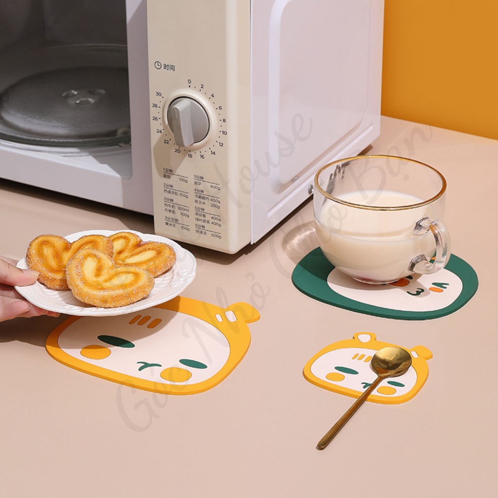 Lót nồi, lót ly chống trượt bằng silicon siêu bền phong cách hoạt hình cute