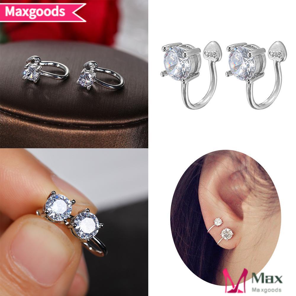 Set 1 / 2 Khuyên Đeo Vành Tai 6mm 4mm Không Xỏ Lỗ Dành Cho Nam Nữ